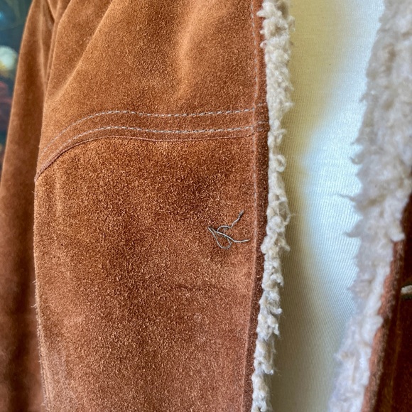 ☾ Vintage 70’s shearling lined leather suede coat / jacket - Picture 8 of 8